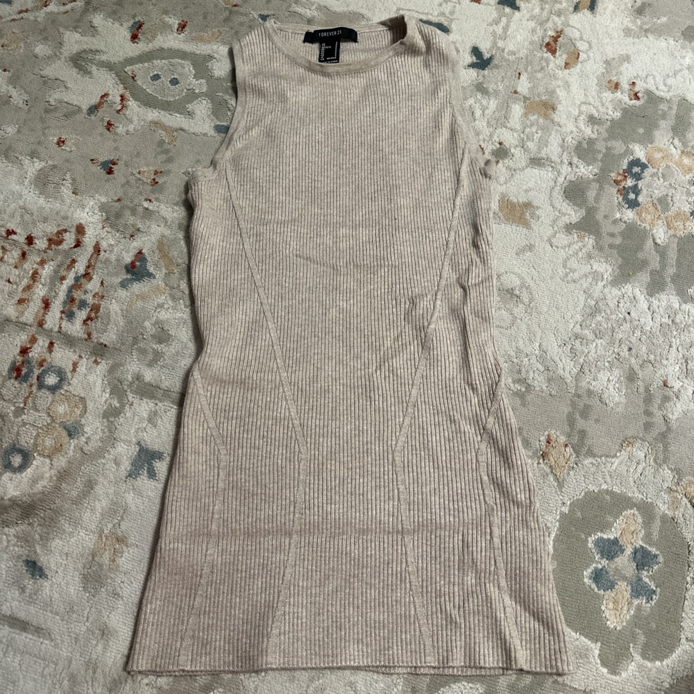 Tan ribbed tank